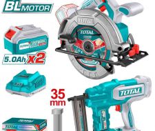 Bộ combo máy bắn đinh TCBNLI2005 & máy cưa đĩa tròn không chổi than TSLI1851 dùng pin 20V