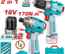 Bộ combo máy khoan TDLI16681 & máy siết vít TIRLI16171 không chổi than dùng pin 16V